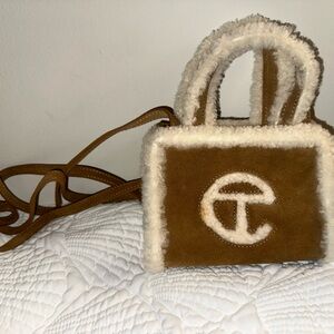 Mini sherpa TELFARxUGG Tan Shearling Crossbody Bag